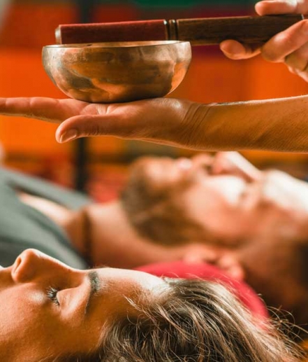 The vibrations of singing bowls are magnified by the practitioner’s intent