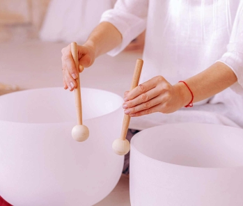 The Healing Harmony of Crystal Singing Bowls during Sound Therapy